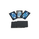 SPELT İskambil Kağıdı Destesi Oyun Kartları Su Geçirmez PVC Parlak Siyah Deste 8,7cm x 5,7cm 54'lü (Mavi)