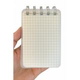SPELT Mini Boy 7,4x10,5 cm Spiralli Telli Kareli El Not Defteri 100 Yaprak Şeffaf Sert Kapaklı A7 Defter
