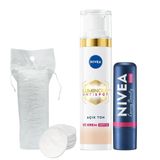SPF30 Luminous630 Leke Karşıtı CC Krem Açık Ton 40ml ve Pembe Renkli Dudak Kremi, Pamuk Hediye