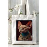 Sphynx Kedi Baskılı Bez Çanta Omuz Çantası Kişiye Özel Model 3