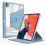 Spia Apple iPad 10.2 2021 (9.Nesil) Kılıf Açık Mavi Zen Dönebilen Standlı Tablet Kılıf Kapak Orijinal Esnek Dayanıklı Darbe Karşıtı Koruyucu Yeni Nesil Tasarım (Apple iPad 10.2 2021 (9.Nesil), Açık Mavi)