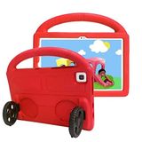 Spia Apple iPad 10.2 (8.Nesil) Kılıf Kırmızı Esto Car Tekerlek Standlı Tablet Kılıf Kapak Orijinal Esnek Dayanıklı Darbe Karşıtı Koruyucu Yeni Nesil Tasarım (Apple iPad 10.2 (8.Nesil), Kırmızı)