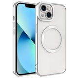 Spia Apple iPhone 13 ile uyumlu Kılıf Gümüş Sedum Silikon Kapak Dayanıklı Darbe Karşıtı Koruyucu Tasarım (Apple iPhone 13, Gümüş)