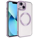 Spia Apple iPhone 14 Plus ile uyumlu Kılıf Lila Sedum Silikon Kapak Dayanıklı Darbe Karşıtı Koruyucu Tasarım (Apple iPhone 14 Plus, Lila)