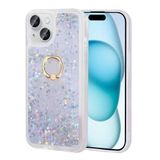 Spia Apple iPhone 15 ile Uyumlu Kılıf Gümüş Liss Sulu Simli Silikon Kapak Orijinal (Apple iPhone 15 ile Uyumlu, Gümüş)