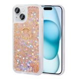 Spia Apple iPhone 15 Plus ile Uyumlu Kılıf Gold Liss Sulu Simli Silikon Kapak Orijinal (Apple iPhone 15 Plus ile Uyumlu, Gold)