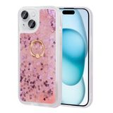 Spia Apple iPhone 15 Plus ile Uyumlu Kılıf Pembe Liss Sulu Simli Silikon Kapak Orijinal (Apple iPhone 15 Plus ile Uyumlu, Pembe)