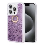 Spia Apple iPhone 15 Pro Max ile Uyumlu Kılıf Mor Liss Sulu Simli Silikon Kapak Orijinal (Apple iPhone 15 Pro Max ile Uyumlu, Mor)