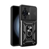 Spia Huawei Nova 12S ile Uyumlu Kılıf Sürgülü Siyah Panther Yüzüklü Silikon Orijinal (Huawei Nova 12S ile Uyumlu, Sürgülü Siyah)