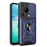 Spia Huawei Pura 70 Ultra ile Uyumlu Kılıf Sürgülü Mavi Panther Yüzüklü Silikon Orijinal (Huawei Pura 70 Ultra ile Uyumlu, Sürgülü Mavi)