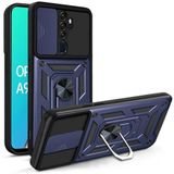 Spia Oppo A5 2020 ile Uyumlu Kılıf Sürgülü Mavi Panther Yüzüklü Silikon Orijinal (Oppo A5 2020 ile Uyumlu, Sürgülü Mavi)