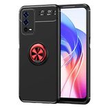 Spia Oppo A55 4G ile uyumlu Kılıf Siyah-Kırmızı Draco Yüzüklü Silikon Orijinal Esnek İnce Geliştirilmiş Dayanıklı Darbe Karşıtı Koruyucu Yeni Nesil Tasarım (Oppo A55 4G, Siyah-Kırmızı)
