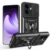 Spia Oppo Reno 13F 5G ile Uyumlu Kılıf Sürgülü Siyah Panther Yüzüklü Silikon Orijinal (Oppo Reno 13F 5G ile Uyumlu, Sürgülü Siyah)