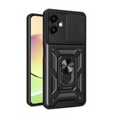 Spia Samsung Galaxy A06 ile Uyumlu Kılıf Sürgülü Siyah Panther Yüzüklü Silikon Orijinal (Samsung Galaxy A06 ile Uyumlu, Sürgülü Siyah)