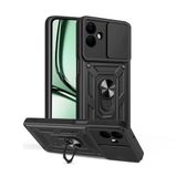 Spia Samsung Galaxy A07 ile Uyumlu Kılıf Sürgülü Siyah Panther Yüzüklü Silikon Orijinal (Samsung Galaxy A07 ile Uyumlu, Sürgülü Siyah)
