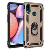 Spia Samsung Galaxy A10S ile uyumlu Kılıf Gold Panther Yüzüklü Silikon Orijinal Esnek İnce Geliştirilmiş Dayanıklı Darbe Karşıtı Koruyucu Yeni Nesil Tasarım (Samsung Galaxy A10S, Gold)
