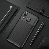 Spia Samsung Galaxy A10S ile uyumlu Kılıf Siyah Karbon Silikon Orijinal Esnek İnce Geliştirilmiş Dayanıklı Darbe Karşıtı Koruyucu Yeni Nesil Tasarım (Samsung Galaxy A10S, Siyah)