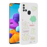 Spia Samsung Galaxy A21S ile Uyumlu Kılıf Beyaz Tan Silikon Kapak (Samsung Galaxy A21S ile Uyumlu, Beyaz)