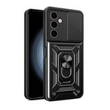 Spia Samsung Galaxy A24 ile Uyumlu Kılıf Sürgülü Siyah Panther Yüzüklü Silikon Orijinal (Samsung Galaxy A24 ile Uyumlu, Sürgülü Siyah)