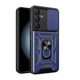 Spia Samsung Galaxy A35 ile Uyumlu Kılıf Sürgülü Mavi Panther Yüzüklü Silikon Orijinal (Samsung Galaxy A35 ile Uyumlu, Sürgülü Mavi)