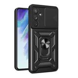 Spia Samsung Galaxy A54 ile Uyumlu Kılıf Sürgülü Siyah Panther Yüzüklü Silikon Orijinal (Samsung Galaxy A54 ile Uyumlu, Sürgülü Siyah)