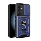 Spia Samsung Galaxy A55 ile Uyumlu Kılıf Sürgülü Mavi Panther Yüzüklü Silikon Orijinal (Samsung Galaxy A55 ile Uyumlu, Sürgülü Mavi)