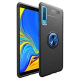 Spia Samsung Galaxy A7 2018 ile uyumlu Kılıf Siyah-Mavi Draco Yüzüklü Silikon Orijinal Esnek İnce Geliştirilmiş Dayanıklı Darbe Karşıtı Koruyucu Yeni Nesil Tasarım (Samsung Galaxy A7 2018, Siyah-Mavi)