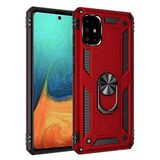 Spia Samsung Galaxy A71 ile uyumlu Kılıf Kırmızı Panther Yüzüklü Silikon Orijinal Esnek İnce Geliştirilmiş Dayanıklı Darbe Karşıtı Koruyucu Yeni Nesil Tasarım