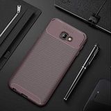 Spia Samsung Galaxy J4 Plus ile uyumlu Kılıf Kahverengi Karbon Silikon Orijinal Esnek İnce Geliştirilmiş Dayanıklı Darbe Karşıtı Koruyucu Yeni Nesil Tasarım (Samsung Galaxy J4 Plus, Kahverengi)