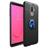 Spia Samsung Galaxy J8 ile uyumlu Kılıf Siyah-Mavi Draco Yüzüklü Silikon Orijinal Esnek İnce Geliştirilmiş Dayanıklı Darbe Karşıtı Koruyucu Yeni Nesil Tasarım (Samsung Galaxy J8, Siyah-Mavi)