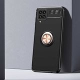 Spia Samsung Galaxy M12 ile uyumlu Kılıf Siyah-Gold Draco Yüzüklü Silikon Orijinal Esnek İnce Geliştirilmiş Dayanıklı Darbe Karşıtı Koruyucu Yeni Nesil Tasarım (Samsung Galaxy M12, Siyah-Gold)