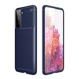 Spia Samsung Galaxy S21 Plus ile uyumlu Kılıf Lacivert Karbon Silikon Orijinal Esnek İnce Geliştirilmiş Dayanıklı Darbe Karşıtı Koruyucu Yeni Nesil Tasarım (Samsung Galaxy S21 Plus, Lacivert)
