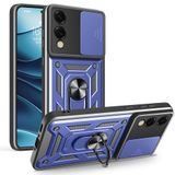 Spia Samsung Galaxy S25 Edge ile Uyumlu Kılıf Sürgülü Mavi Panther Yüzüklü Silikon Orijinal (Samsung Galaxy S25 Edge ile Uyumlu, Sürgülü Mavi)
