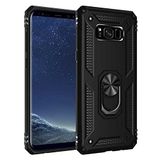 Spia Samsung Galaxy S8 Plus ile uyumlu Kılıf Siyah Panther Yüzüklü Silikon Orijinal Esnek İnce Geliştirilmiş Dayanıklı Darbe Karşıtı Koruyucu Yeni Nesil Tasarım (Samsung Galaxy S8 Plus, Siyah)