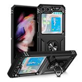 Spia Samsung Galaxy Z Flip 5 ile Uyumlu Kılıf Siyah Panther Yüzüklü Silikon Orijinal (Samsung Galaxy Z Flip 5 ile Uyumlu, Siyah)