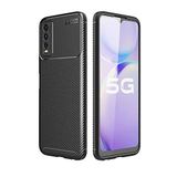 Spia Vivo Y20 - Y20S ile uyumlu Kılıf Siyah Karbon Silikon Orijinal Esnek İnce Geliştirilmiş Dayanıklı Darbe Karşıtı Koruyucu Yeni Nesil Tasarım (Vivo Y20-Y20S, Siyah)