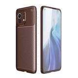 Spia Xiaomi Mi 11 ile uyumlu Kılıf Kahverengi Karbon Silikon Orijinal Esnek İnce Geliştirilmiş Dayanıklı Darbe Karşıtı Koruyucu Yeni Nesil Tasarım (Xiaomi Mi 11, Kahverengi)