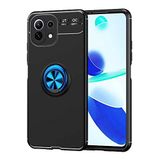 Spia Xiaomi Mi 11 Lite ile uyumlu Kılıf Siyah-Mavi Draco Yüzüklü Silikon Orijinal Esnek İnce Geliştirilmiş Dayanıklı Darbe Karşıtı Koruyucu Yeni Nesil Tasarım (Xiaomi Mi 11 Lite, Siyah-Mavi)