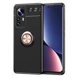 Spia Xiaomi Mi 12 Pro ile uyumlu Kılıf Siyah-Gold Draco Yüzüklü Silikon Orijinal Esnek İnce Geliştirilmiş Dayanıklı Darbe Karşıtı Koruyucu Yeni Nesil Tasarım (Xiaomi Mi 12 Pro, Siyah-Gold)