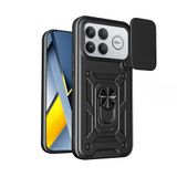 Spia Xiaomi Poco F8 Ultra ile Uyumlu Kılıf Sürgülü Siyah Panther Yüzüklü Silikon Orijinal (Xiaomi Poco F8 Ultra ile Uyumlu, Sürgülü Siyah)