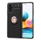 Spia Xiaomi Redmi Note 10 ile uyumlu Kılıf Siyah-Gold Draco Yüzüklü Silikon Orijinal Esnek İnce Geliştirilmiş Dayanıklı Darbe Karşıtı Koruyucu Yeni Nesil Tasarım (Xiaomi Redmi Note 10, Siyah-Gold)