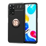 Spia Xiaomi Redmi Note 11S Global ile uyumlu Kılıf Siyah-Gold Draco Yüzüklü Silikon İnce Geliştirilmiş Dayanıklı Darbe Karşıtı Koruyucu Yeni Nesil Tasarım (Xiaomi Redmi Note 11S Global, Siyah-Gold)