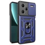 Spia Xiaomi Redmi Note 13 Pro Plus 5G ile Uyumlu Kılıf Sürgülü Mavi Panther Yüzüklü Silikon Orijinal (Xiaomi Redmi Note 13 Pro Plus 5G ile Uyumlu, Sürgülü Mavi)