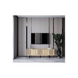Spica Safir Meşe Rengi Mdf 3 Kapakli Ahşap Ayakli 180 Cm Tv Ünitesi