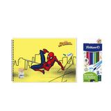 Spider-Man 17x25 Spiralli Resim Defteri - Pelikan 12li Kuru Boya 2'li Set