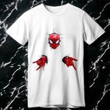 Spider-Man Baskılı Oversize T-Shirt - Beyaz - XL