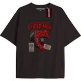 Spider-Man Gazete Baskı Model No Way Home Tshirt - Siyah - XL