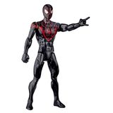 Spider-Man Marvel Titan Hero Serisi Miles Morales 30-cm-Scale Süper Kahraman Aksiyon Figürü Oyuncak, Siyah, Beyaz, Kırmızı