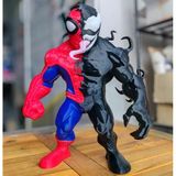 Spider-Man & Venom Split Heykeli - 3D Baskı Yarı Simbiot Dönüşümü - Koleksiyonluk Marvel Dualite Figürü