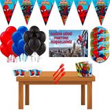 SPİDERMAN 40 KİŞİLİK AFİŞLİ ÖRÜMCEK ADAM DOĞUM GÜNÜ PARTİ MALZEMELERİ SÜSLERİ SETİ